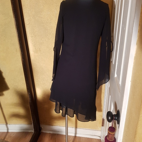 LOVE USA cute black dress chiffon sleeve 3… - Picture 2 of 8